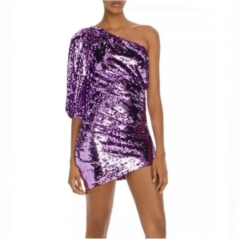 For Love and Lemons Madeleine Purple Sequin Mini Dress Sz M